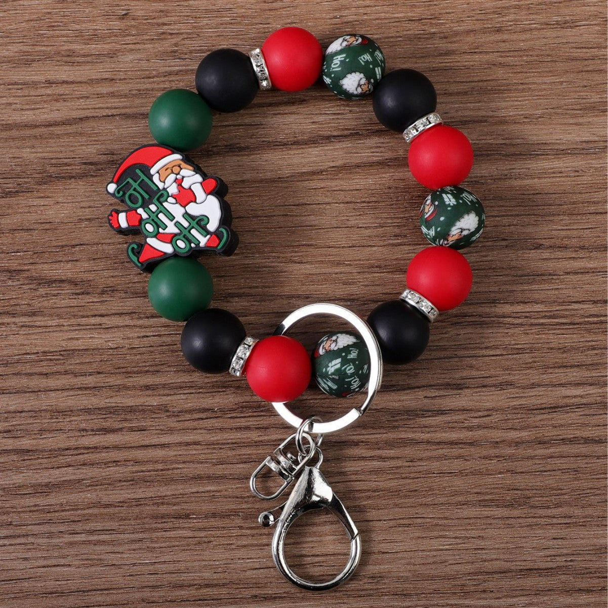 Wholesale Christmas Cute Silicone Beaded Keychain Bag Pendant Accessories Christmas Gift
